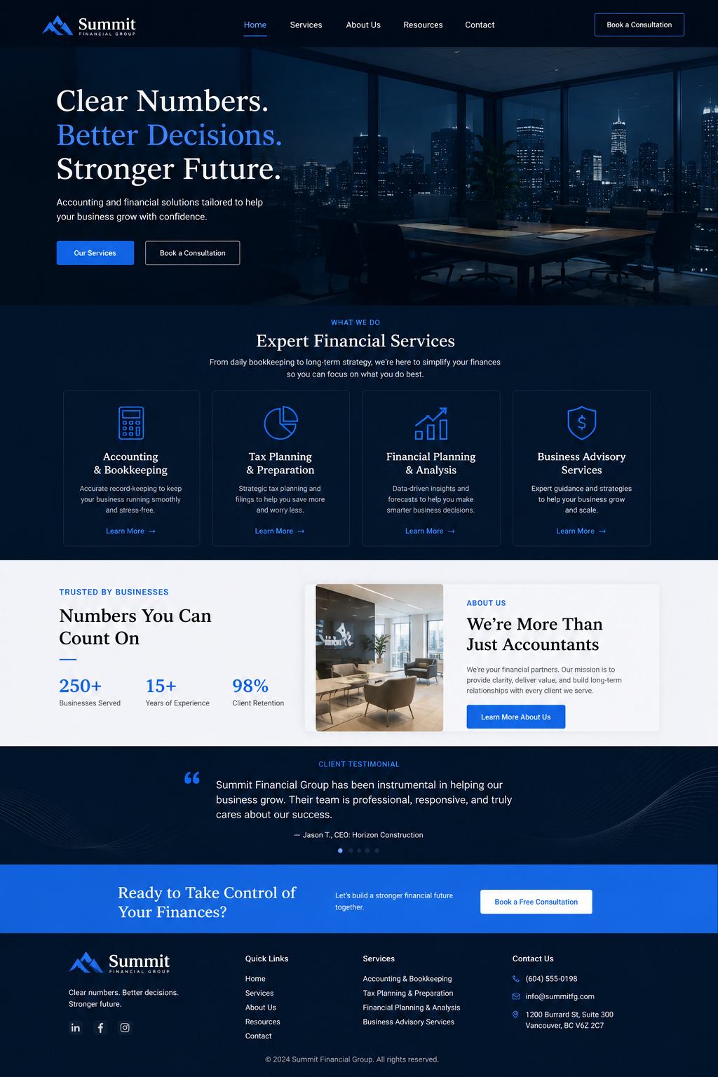 Preview of the Summit Financial Group website built by Dygital